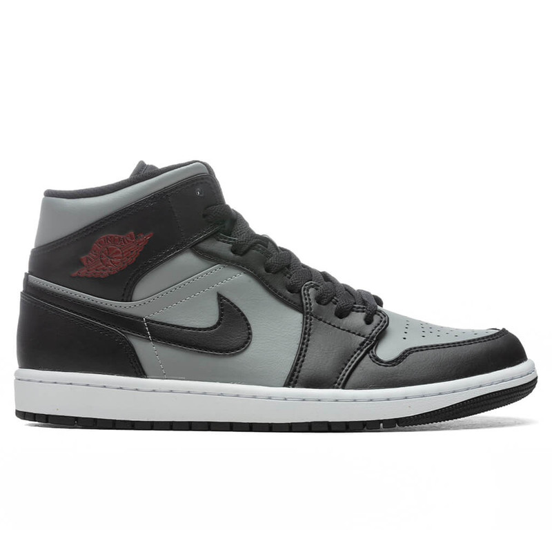 AIR JORDAN 1 MID - BLACK/GYM RED/PARTICLE GREY - 1