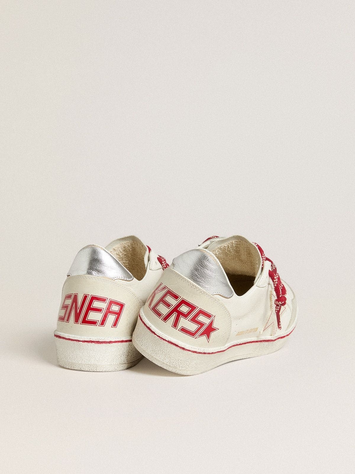 Men’s Ball Star LTD CNY in white leather with a lived-in effect - 4