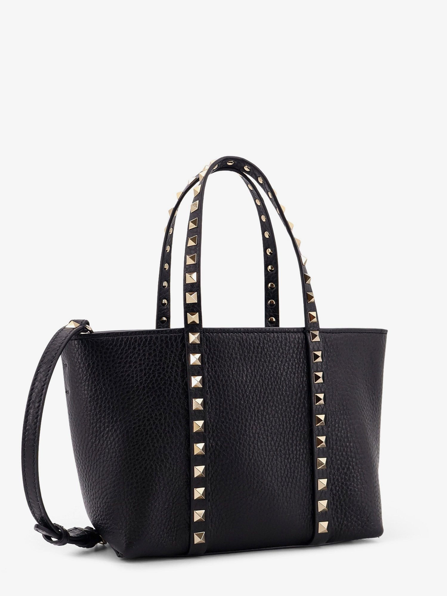 VALENTINO GARAVANI ROCKSTUD LEATHER SHOPPING BAG - 3