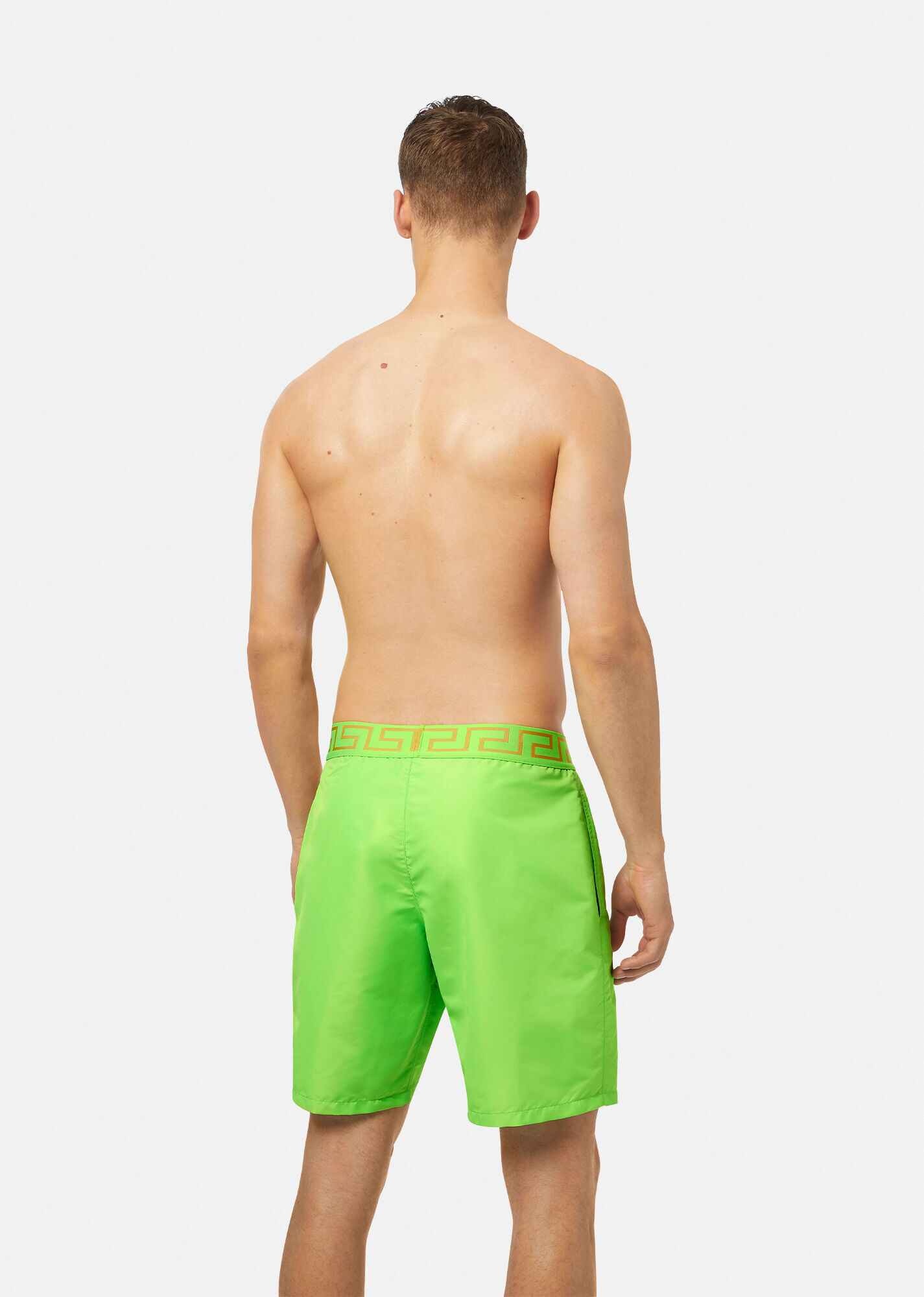 Mid-length Greca Border Swim Shorts - 3