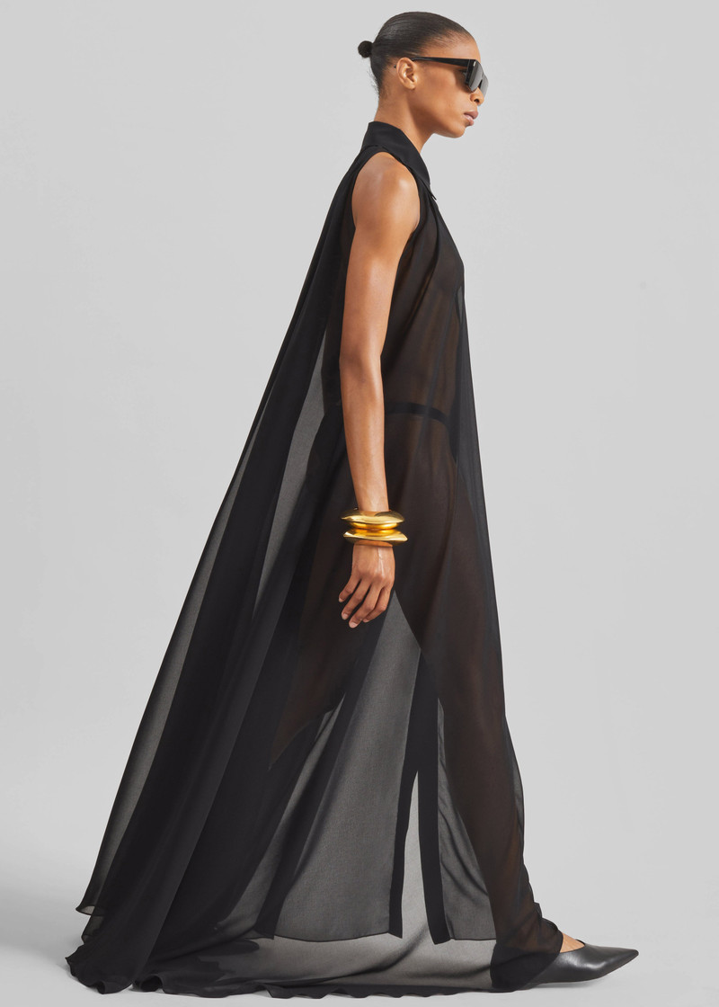 Sukie Sheer Halterneck Dress - Black 4
