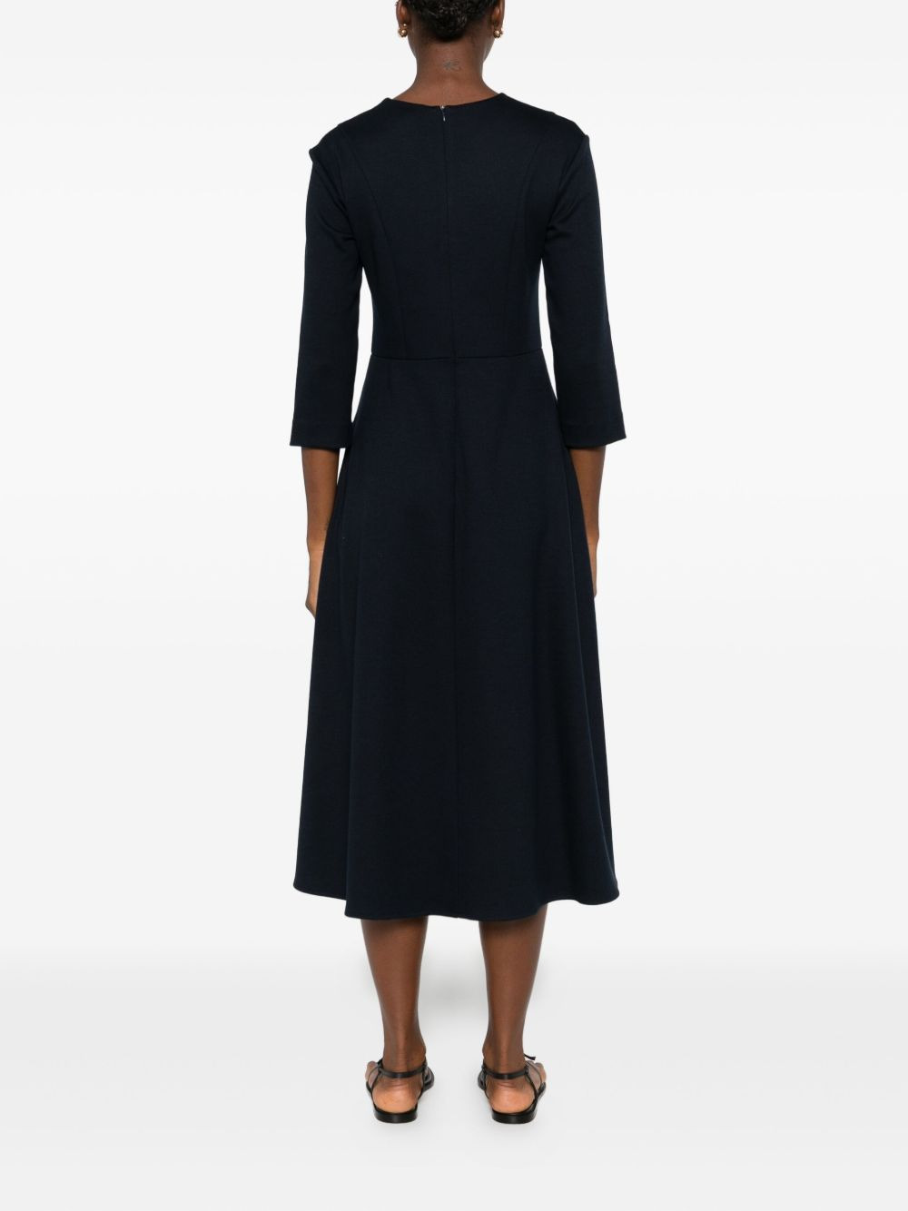 three-quarter sleeve flared dress - 4