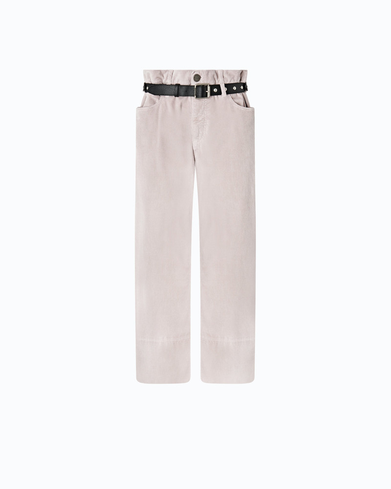 CROPPED VELVET TROUSERS WITH LEATHER BELT 1