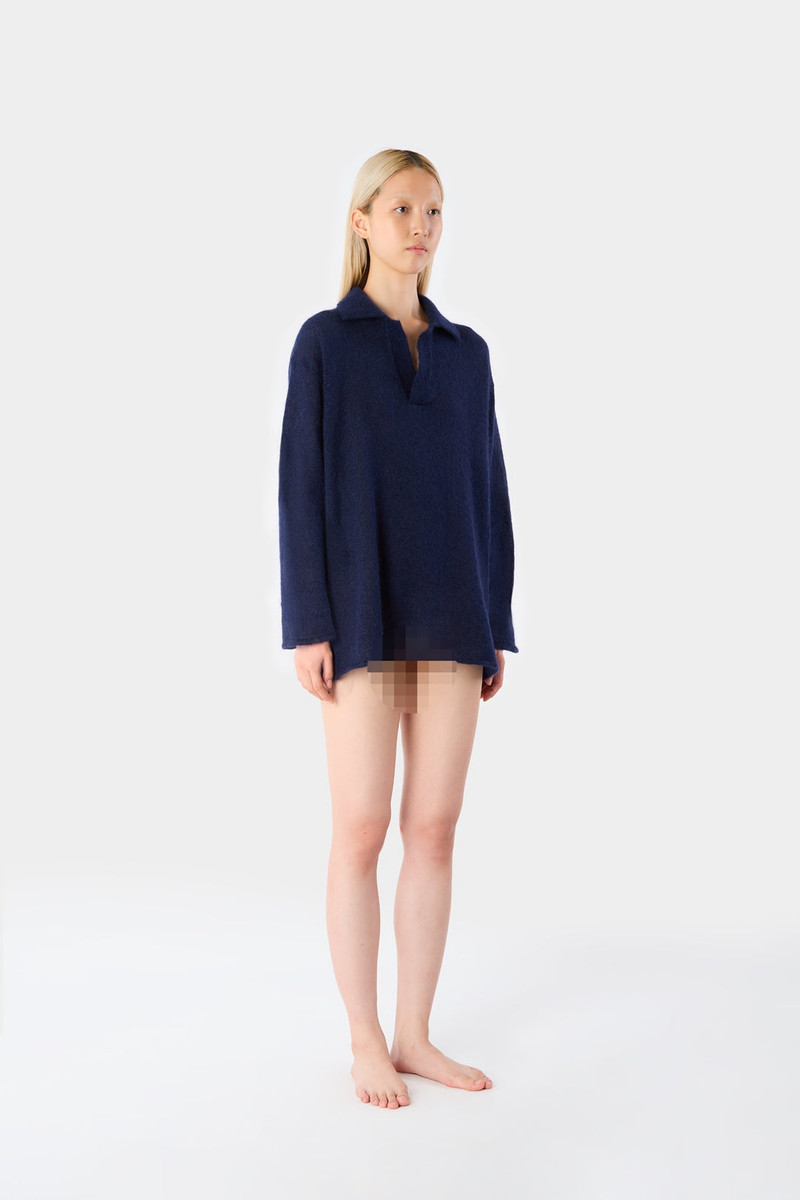 MOHAIR POLO / blue 7