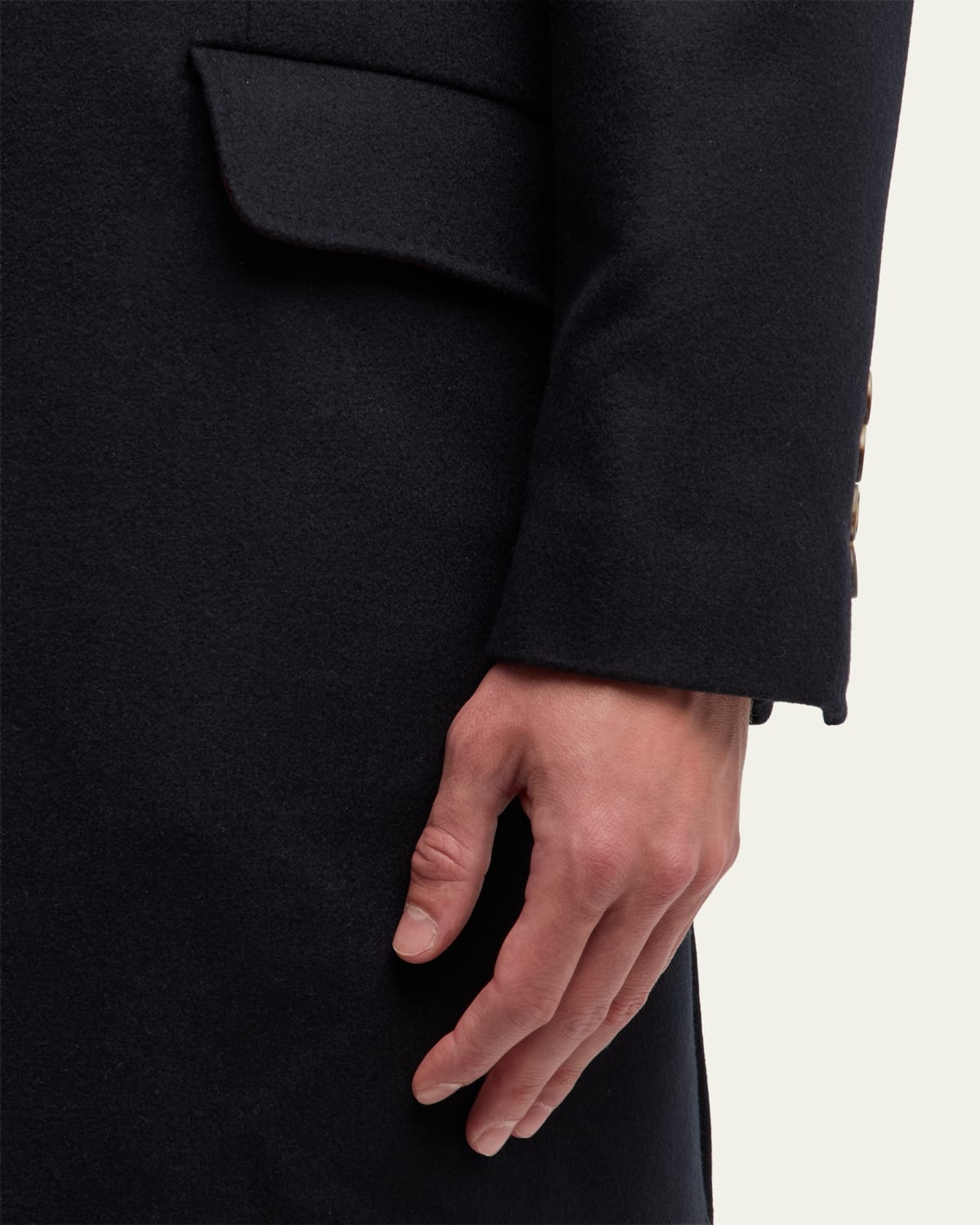 Men's Traditional Fit Wool Overcoat - 5
