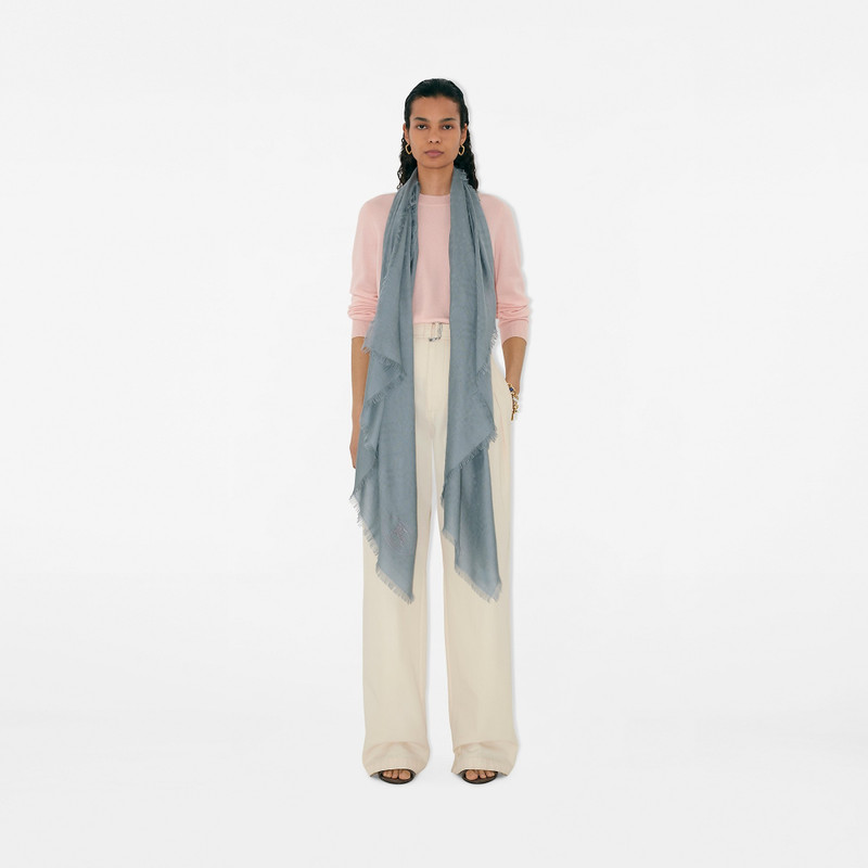 Burberry Wide Check Wool Silk Scarf outlook