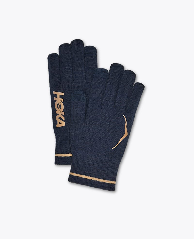 Knit Gloves in Varsity Navy/Gold 1