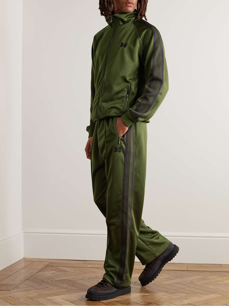 NEEDLES Straight-Leg Webbing-Trimmed Logo-Embroidered Tech-Jersey Track Pants outlook
