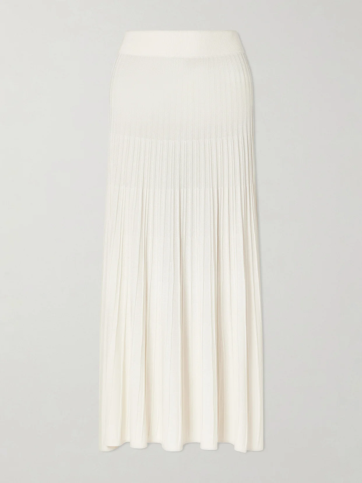 Pleated Jersey Midi Skirt - 1
