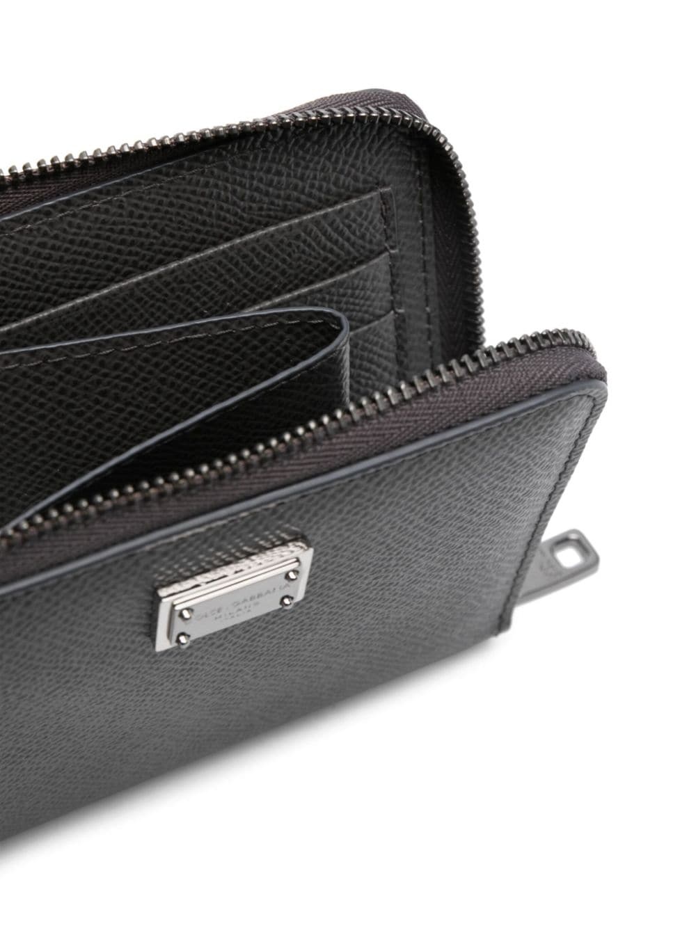 logo-plaque grained cardholder - 3