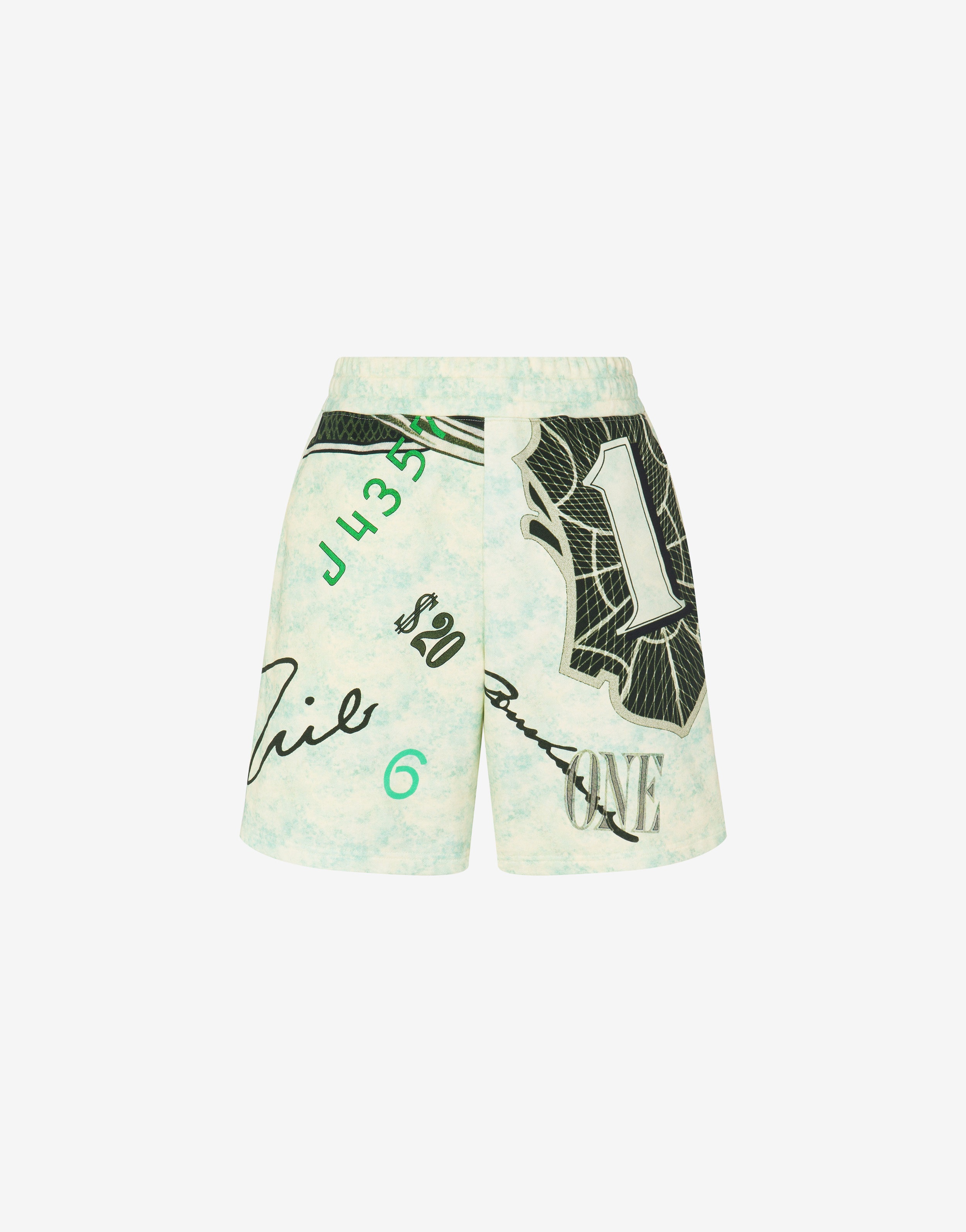 DOLLAR PRINT FLEECE BERMUDA SHORTS - 1