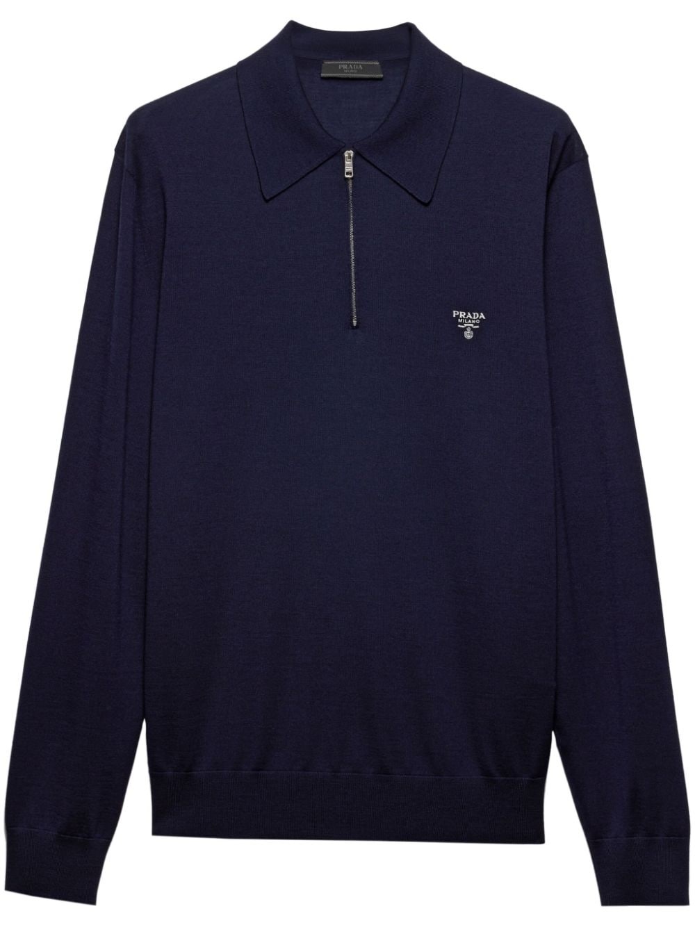 long-sleeve wool polo shirt - 1