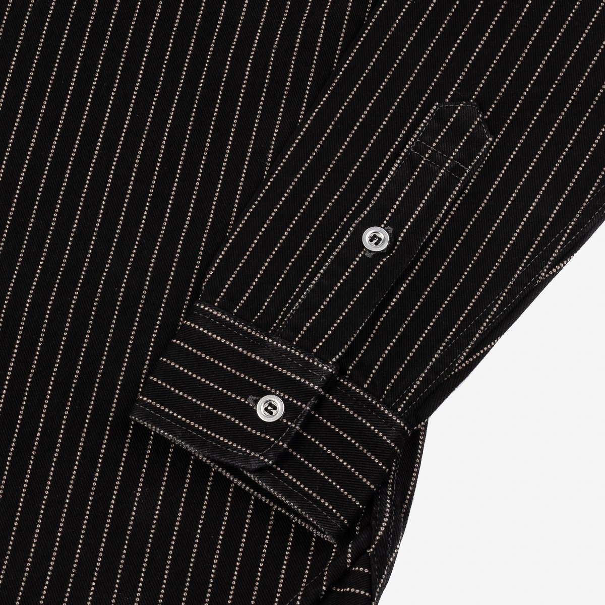 IHSH-68-BLK 12oz Wabash Work Shirt - Black with Metal Buttons - 9