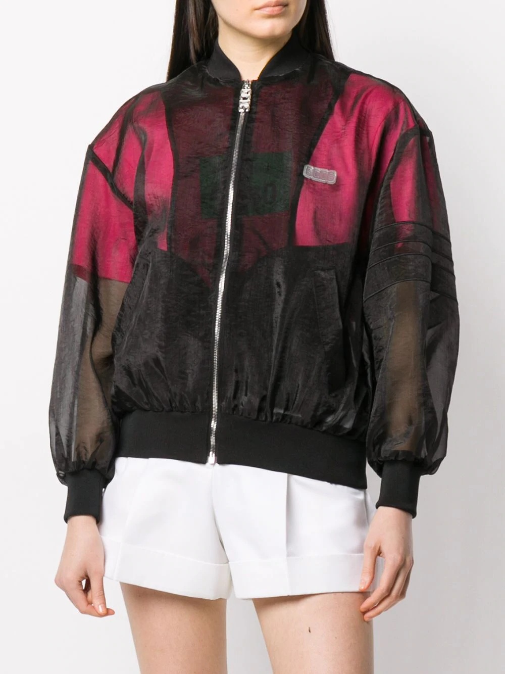 sheer panel bomber jacket - 3