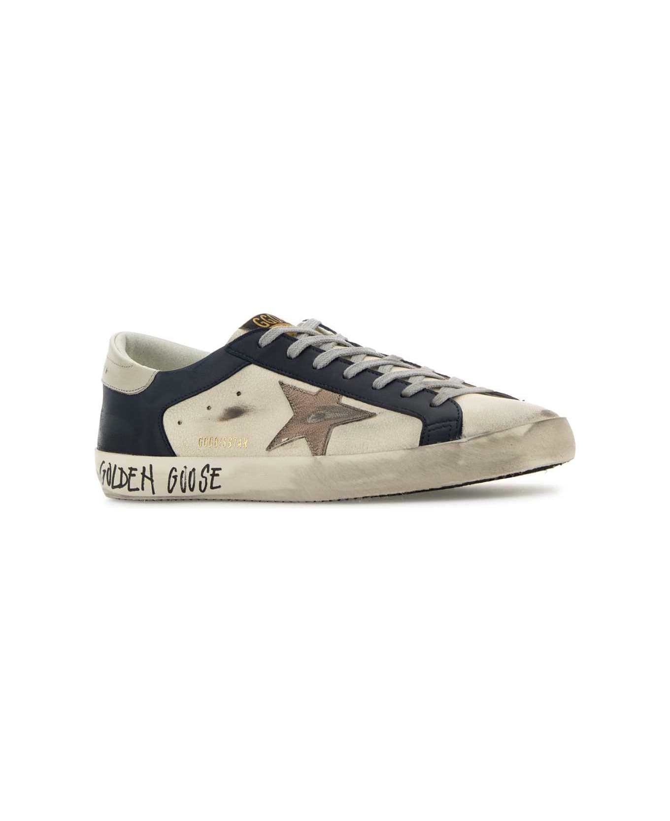 Cream Leather Sneakers - 2