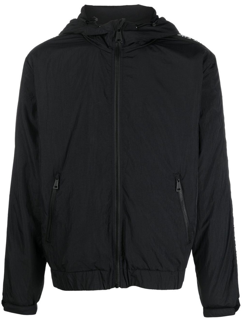 logo-tape hooded jacket 1
