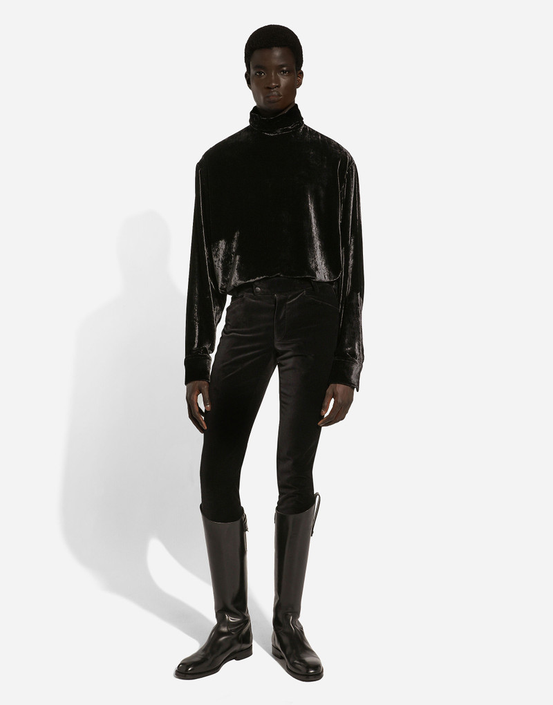 Dolce & Gabbana Loose velvet turtleneck with shirt cuffs outlook