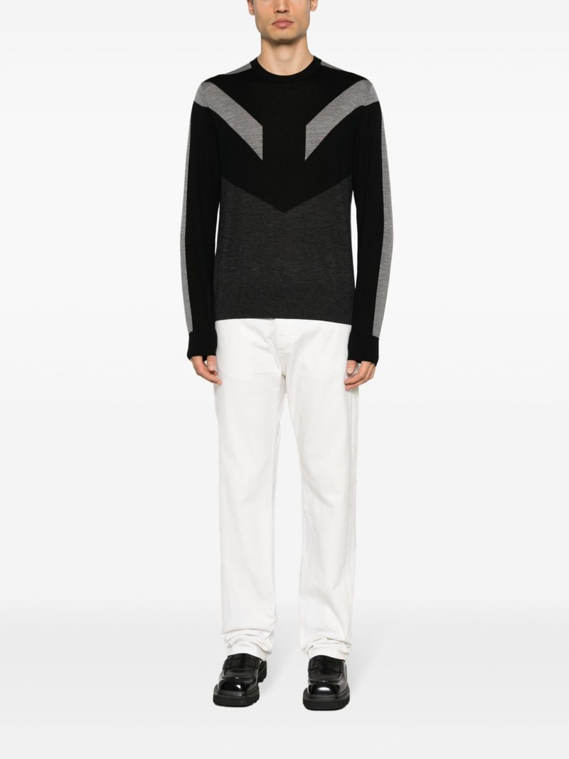 Neil Barrett colour-block fine-knit jumper outlook