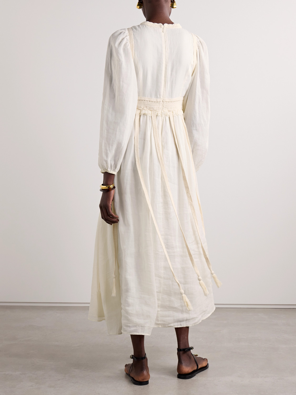 Aviva Knitted Cotton-trimmed Ramie Midi Dress - 3