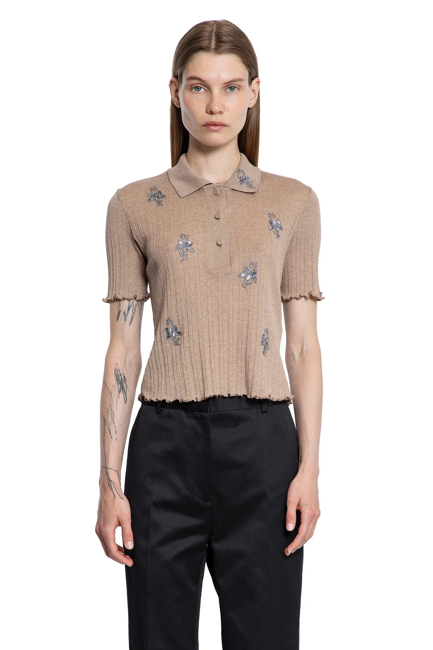 Cotton-Ribbed-Jersey-With-Sequin-Embroidery - 1