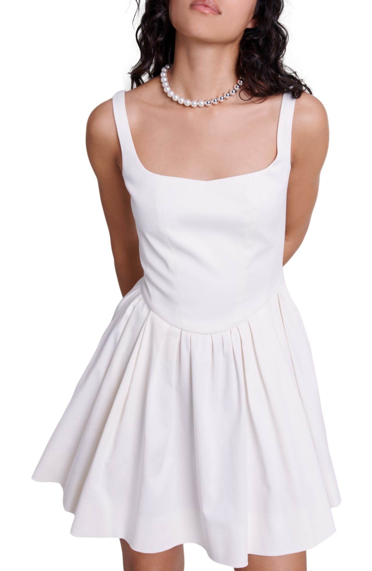 maje Short cotton dress in White at Nordstrom - 1