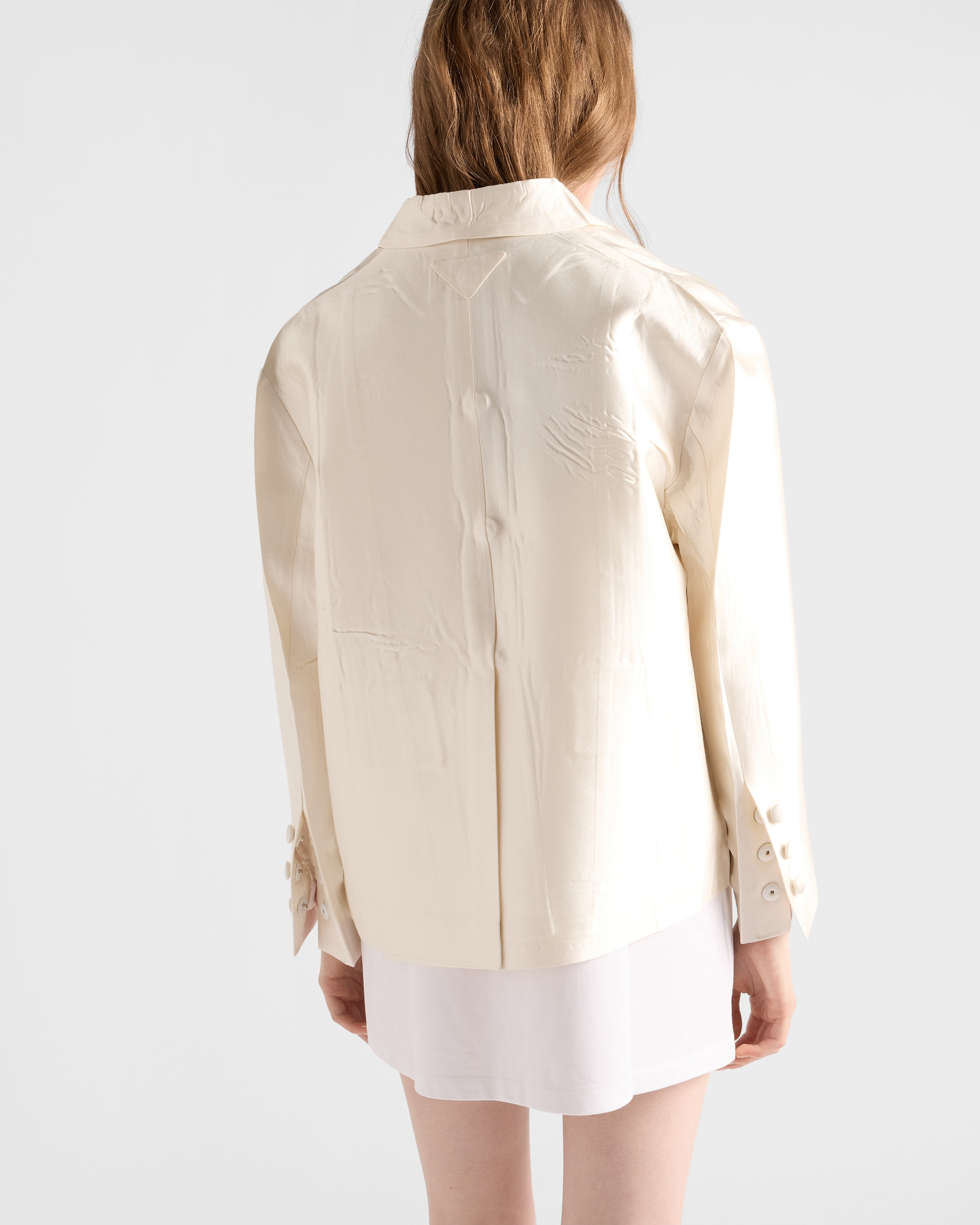 Single-breasted silk and wool jacket - 5