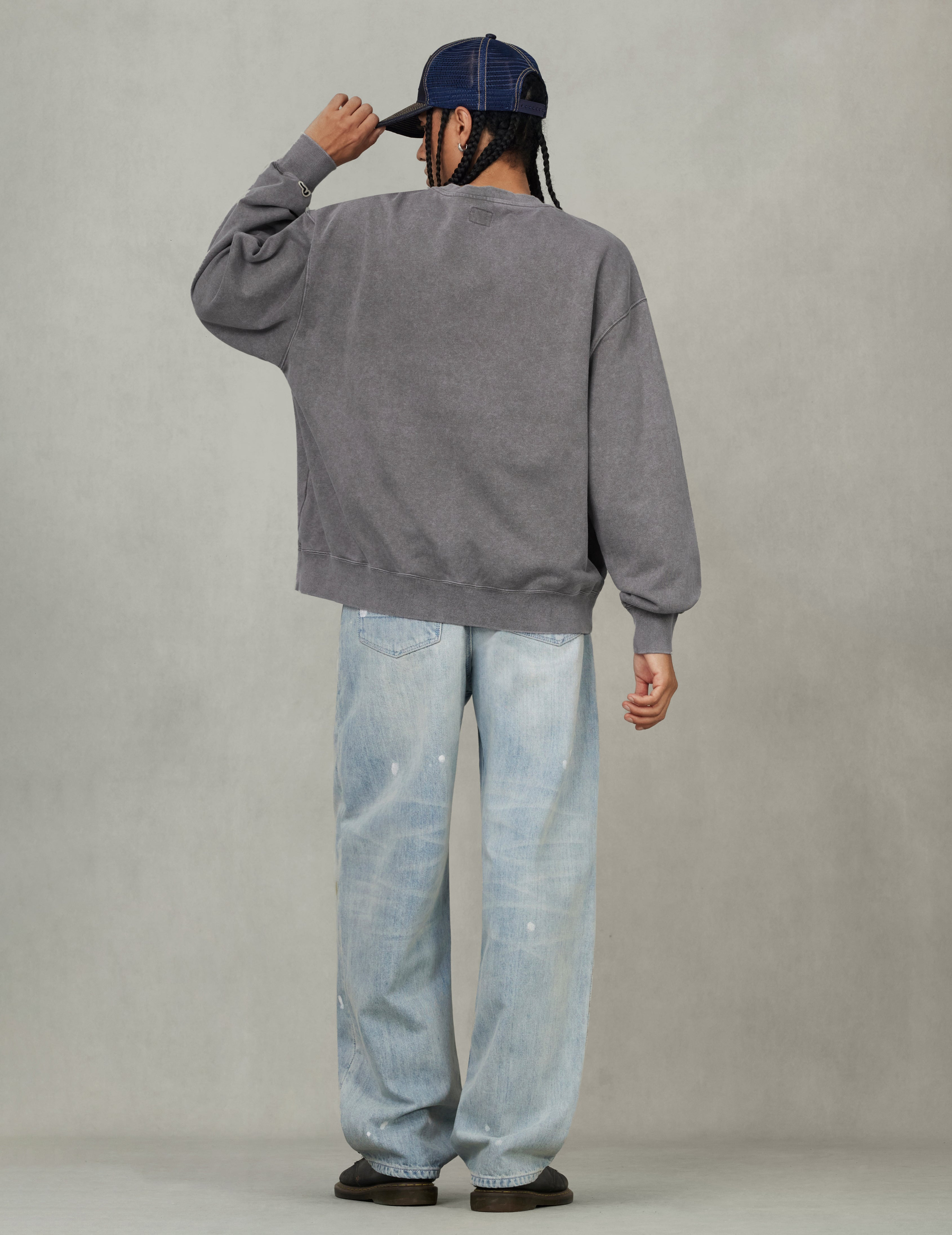 UFO Print and Seagull Appliqué Relax Fit Hoodie - 6