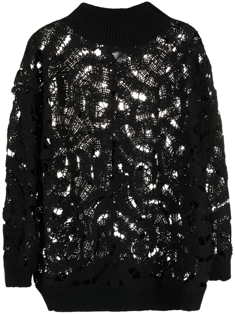 open-knit mock-neck jumper 1