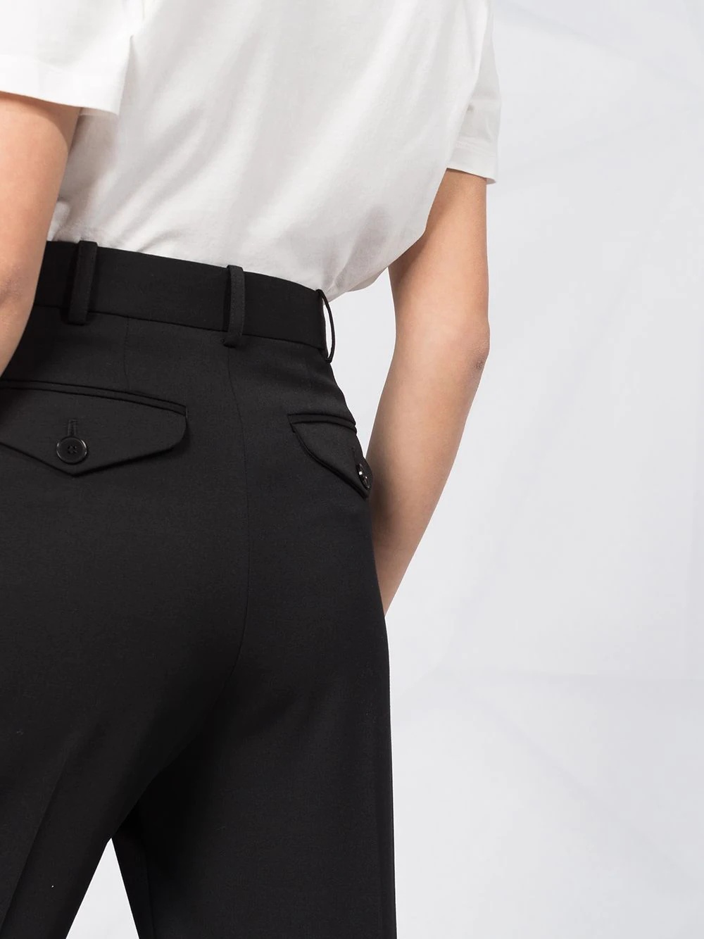 tape detail straight trousers - 5