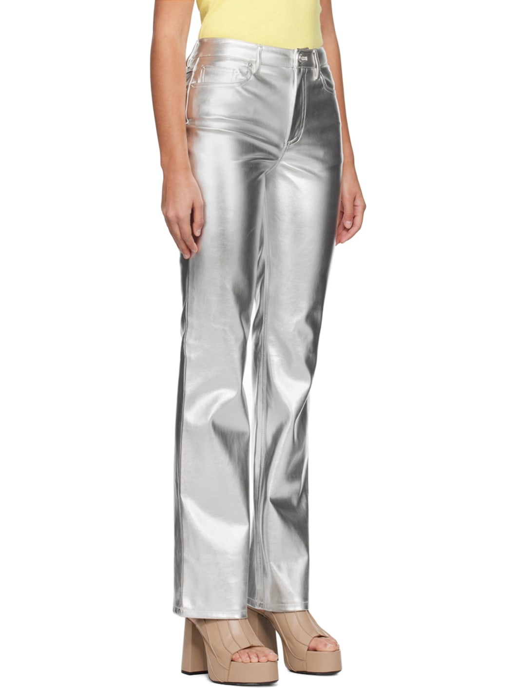 Silver Chisel Faux-Leather Trousers - 2