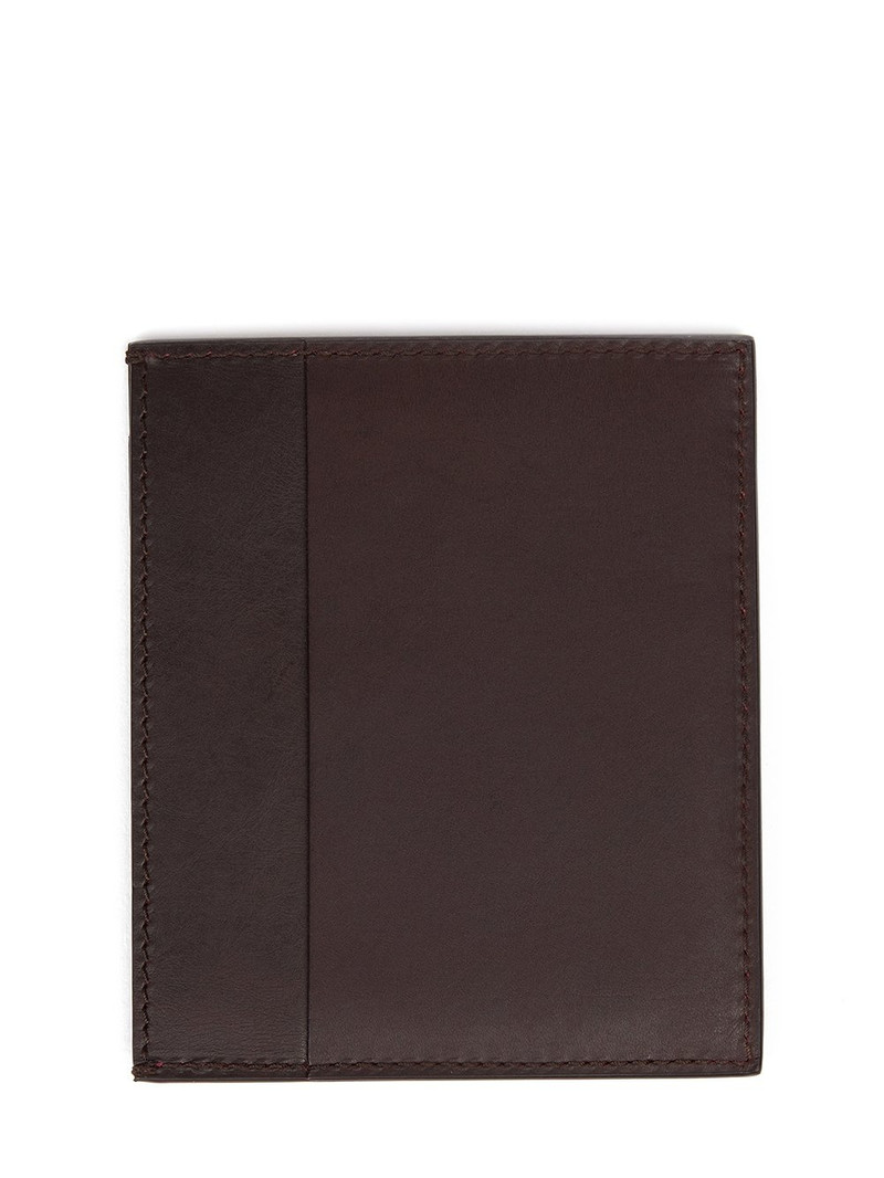 Rick Owens Burgundy Square Card Holder outlook