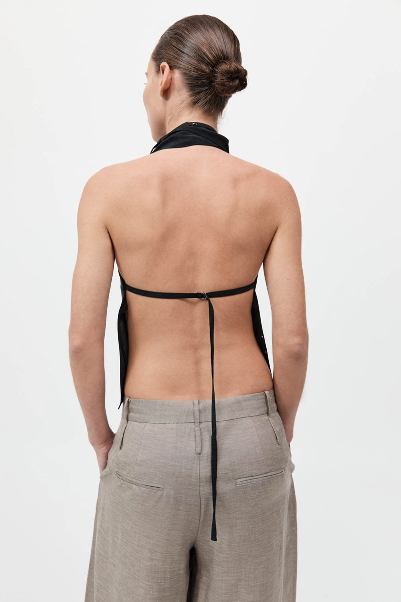 Bias Scarf Top - Black 6