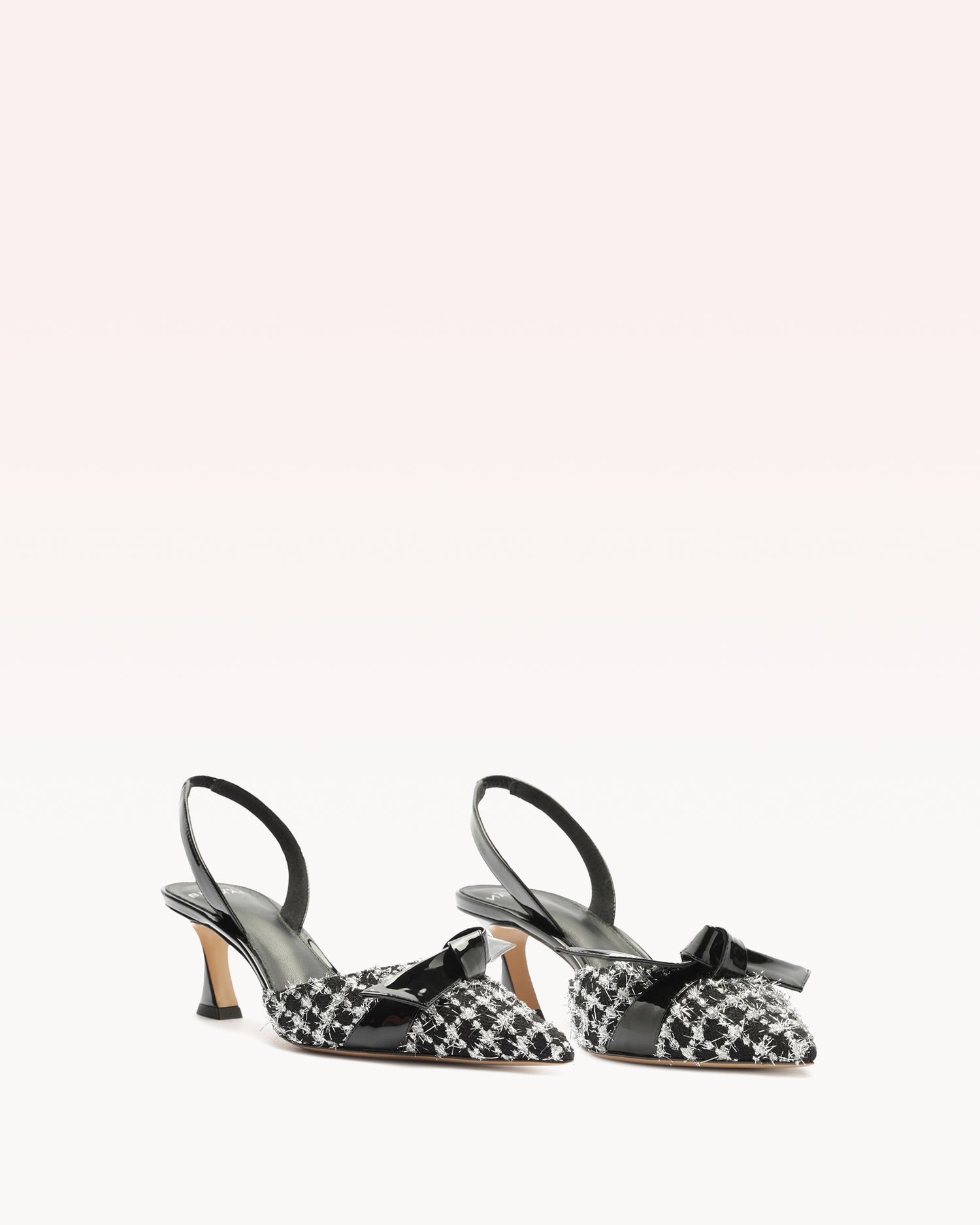 CLARITA BELL SLINGBACK 60 TWEED BLACK - 2