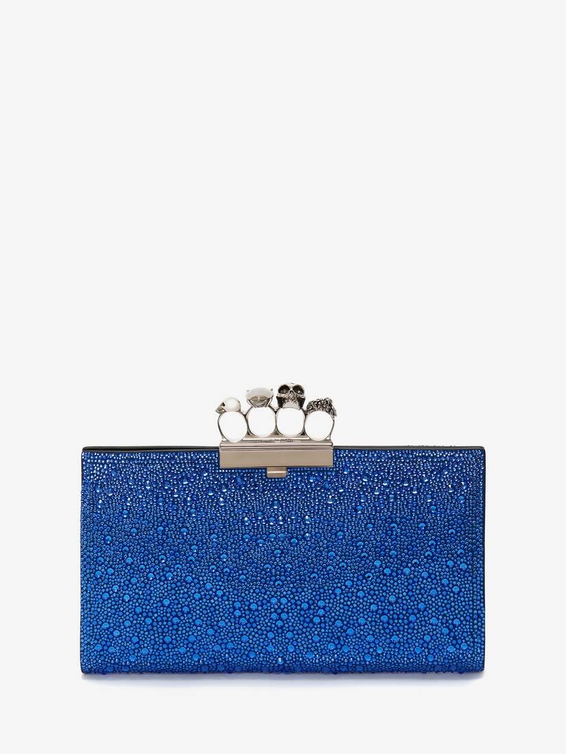 Jewelled Flat Pouch in Electric Blue - 1