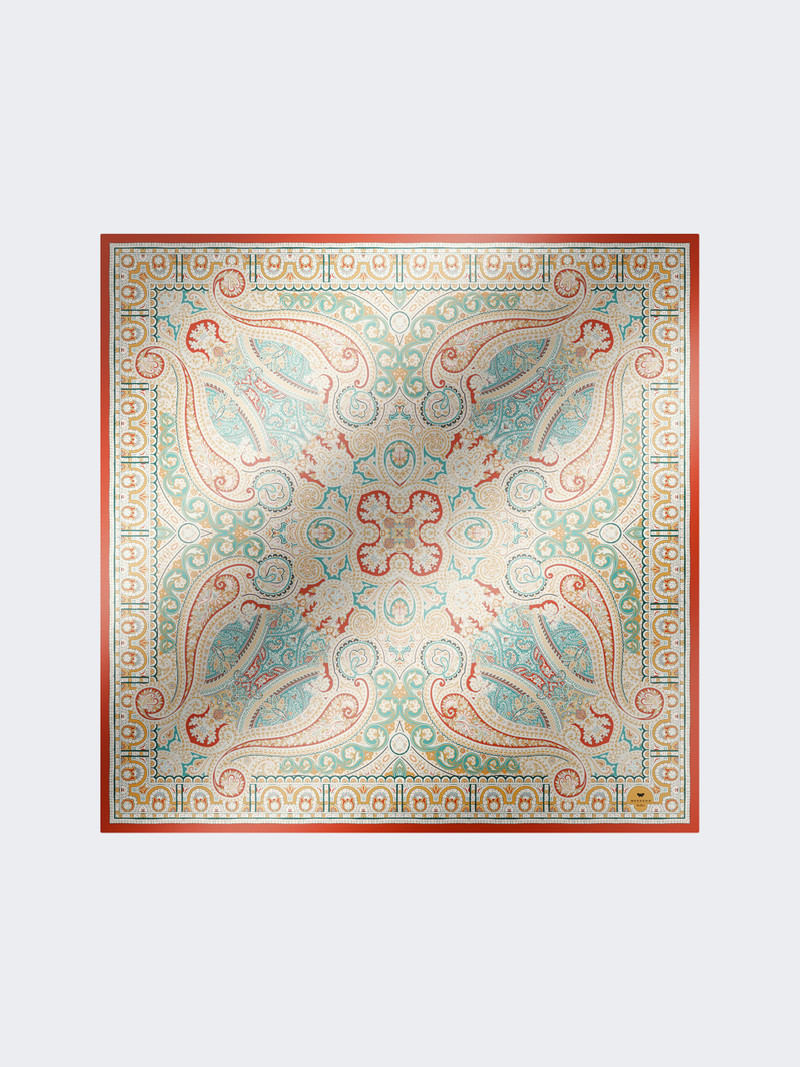 ONESTONEW Printed silk twill scarf 1