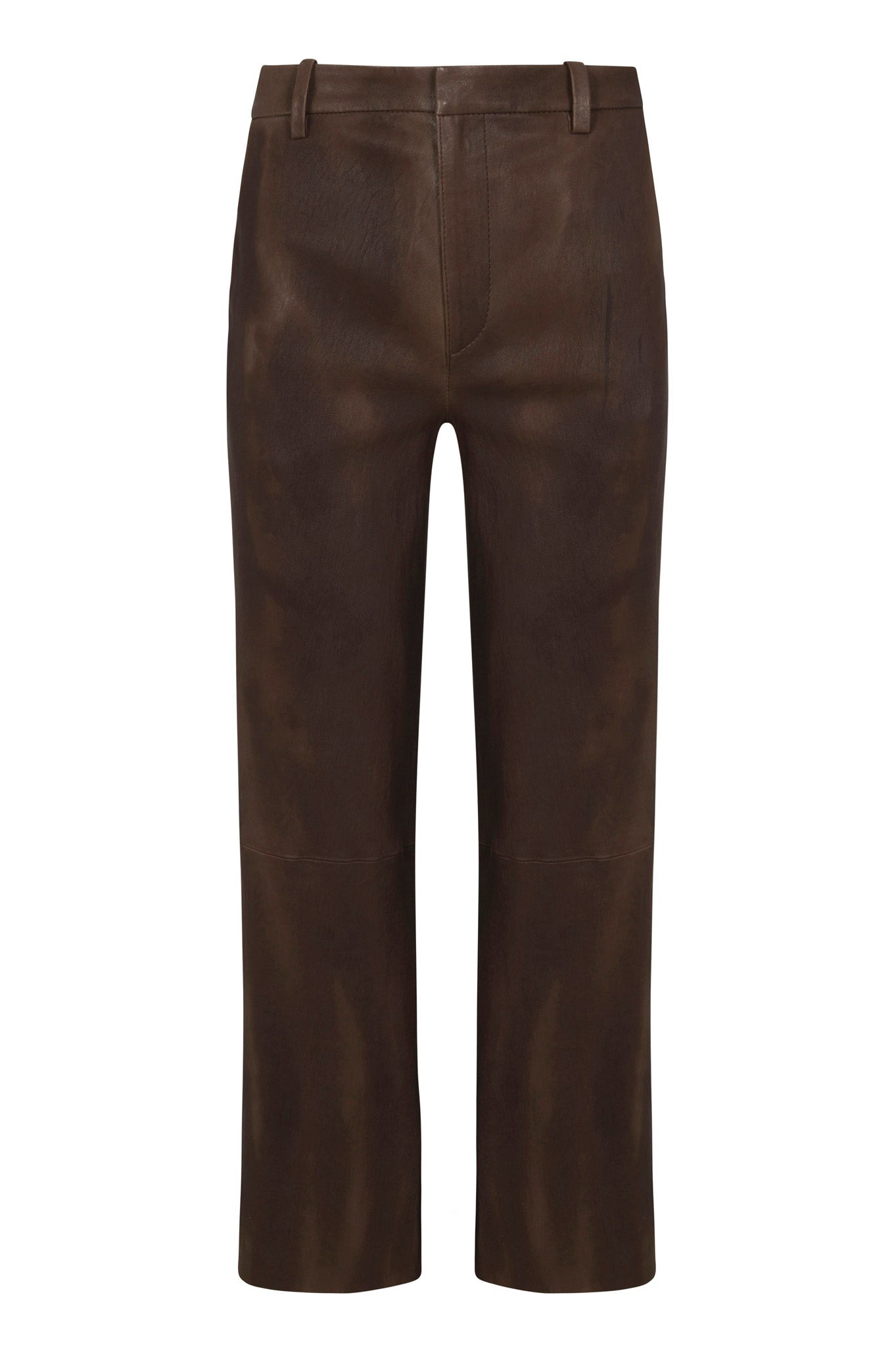 TRUFFLE LEATHER CROPPED TROUSERS - 6