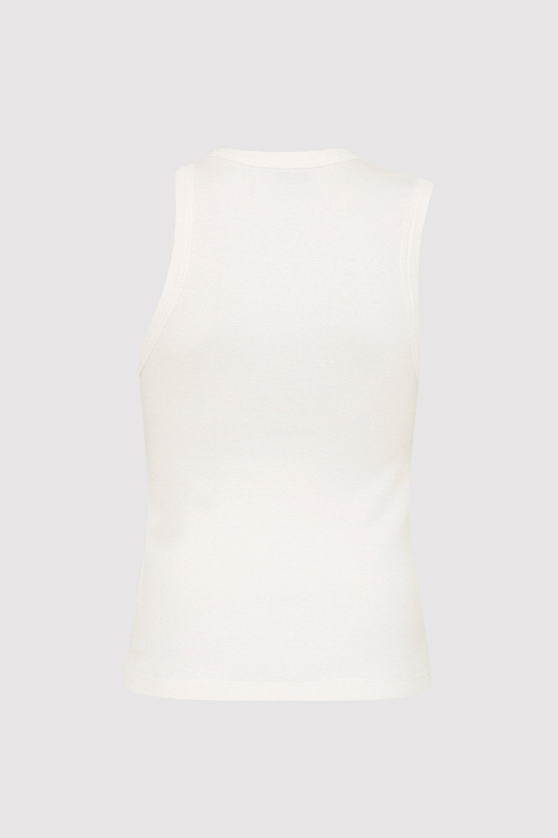 Organic Cotton Asymmetric Tank - White 3