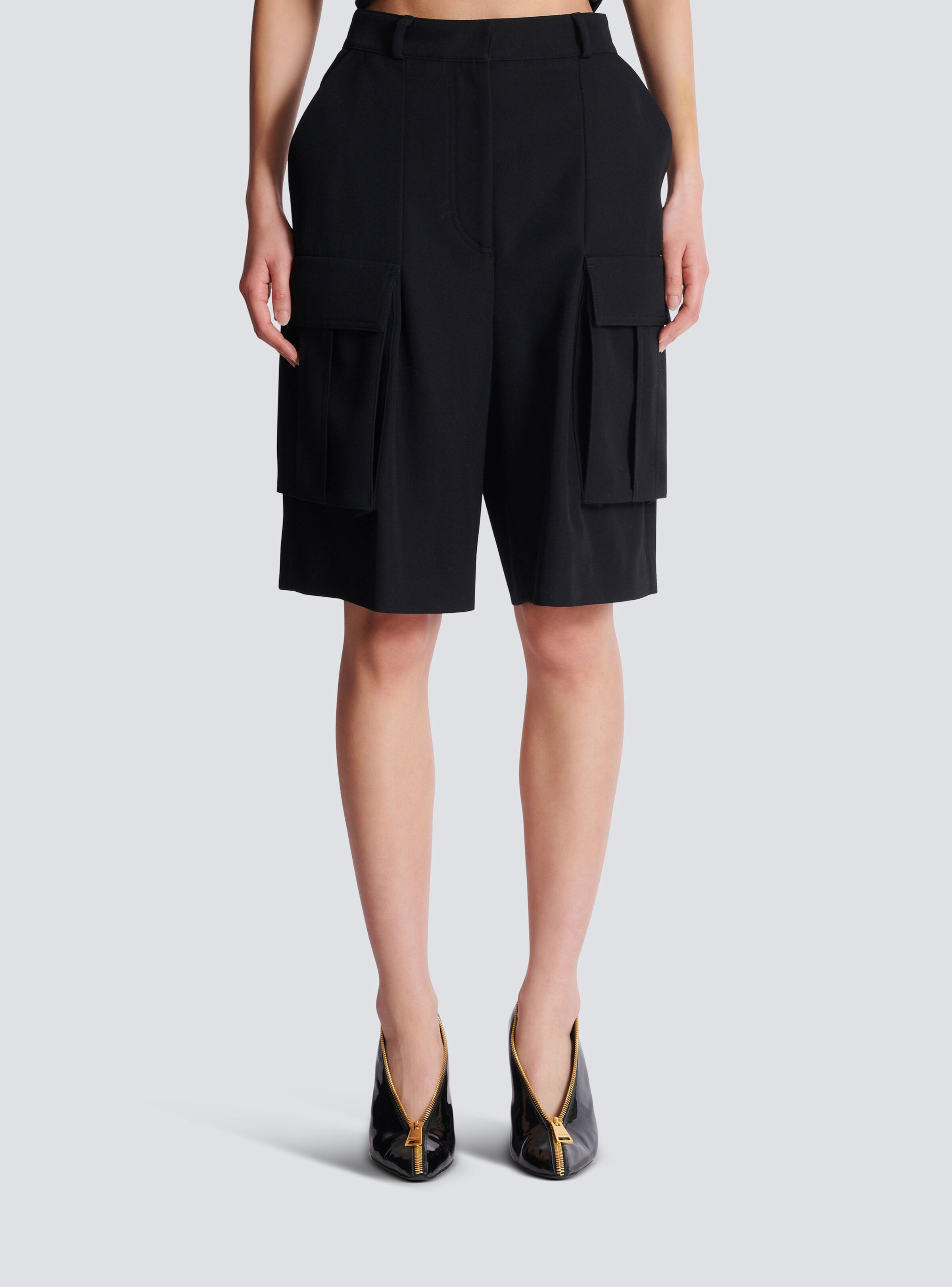Bermuda shorts in grain de poudre wool - 5