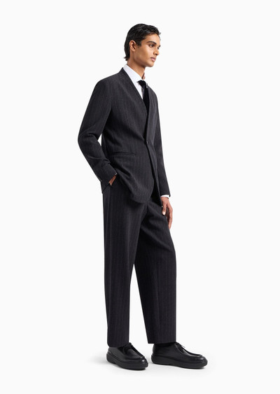 GIORGIO ARMANI Upton Line single-breasted suit in pinstriped jacquard virgin wool outlook