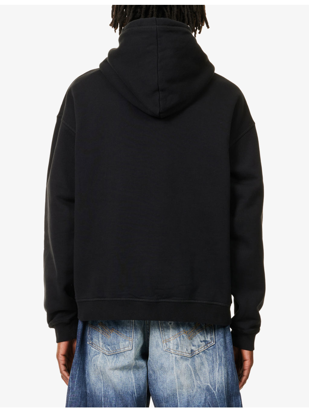 Embossed-Text Relaxed-Fit Cotton-Jersey Hoody - 4