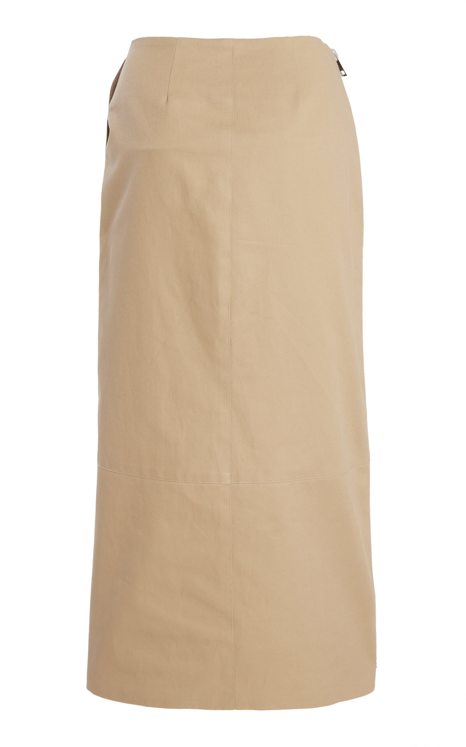The Avery Cotton Gabardine Midi Skirt khaki - 5