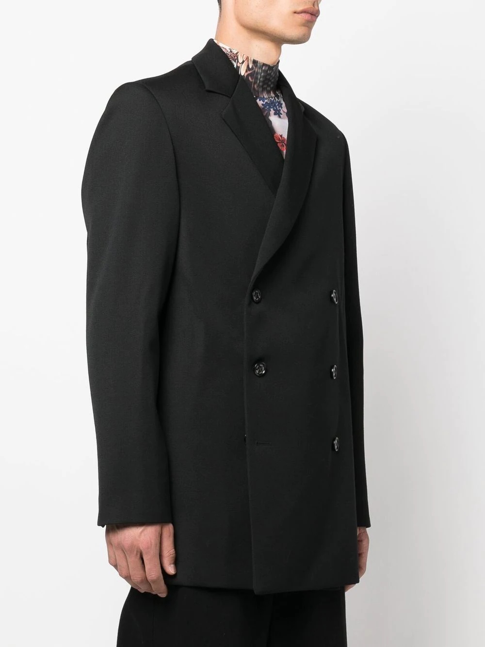 double breasted wool coat - 3