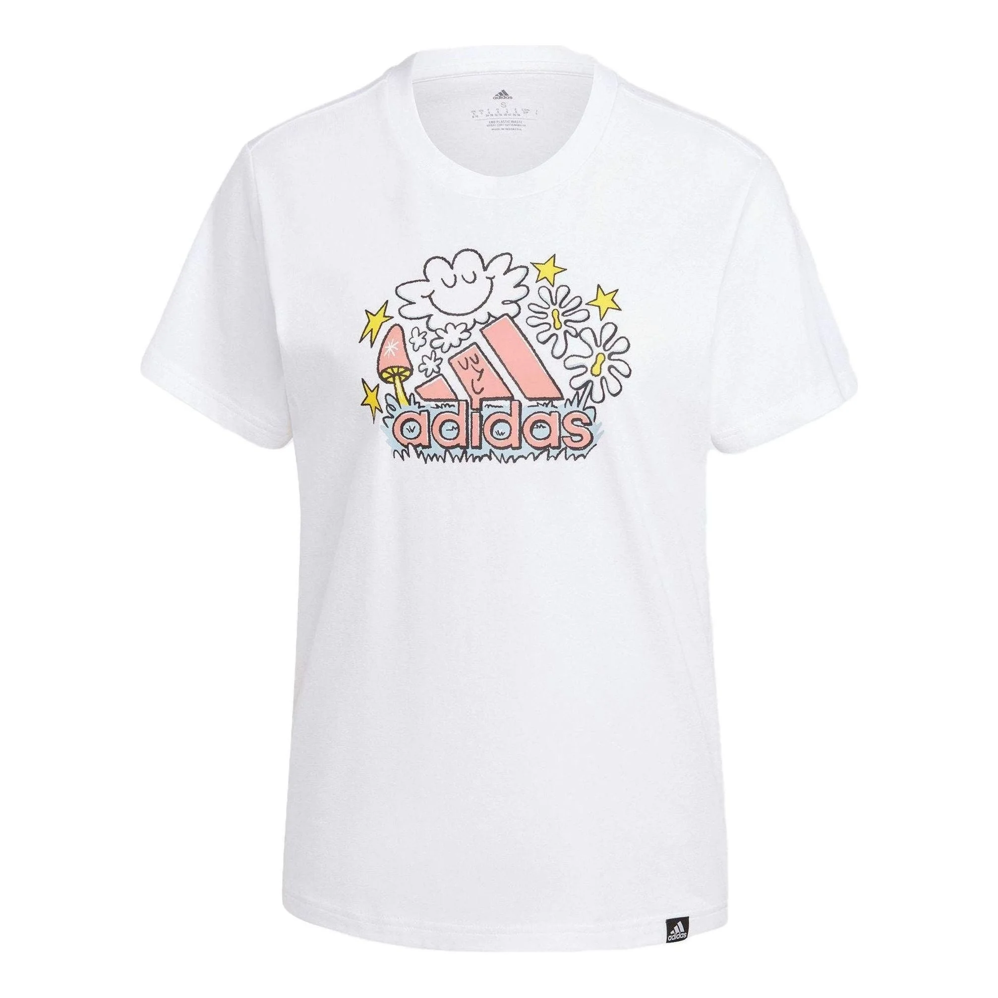 (WMNS) adidas Doodle Graphic T-Shirt Asia Sizing 'White' IB4887 - 1