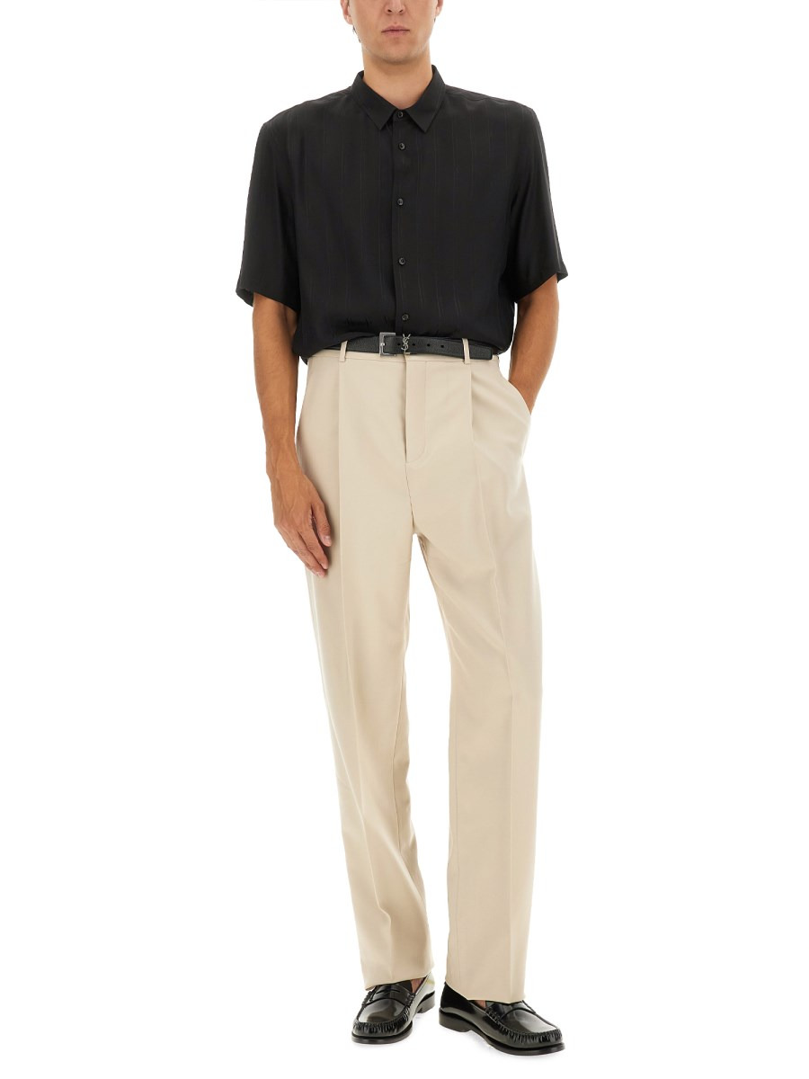 CASSANDRE SILK MATTE AND SHINY STRIPED SHIRT - 2