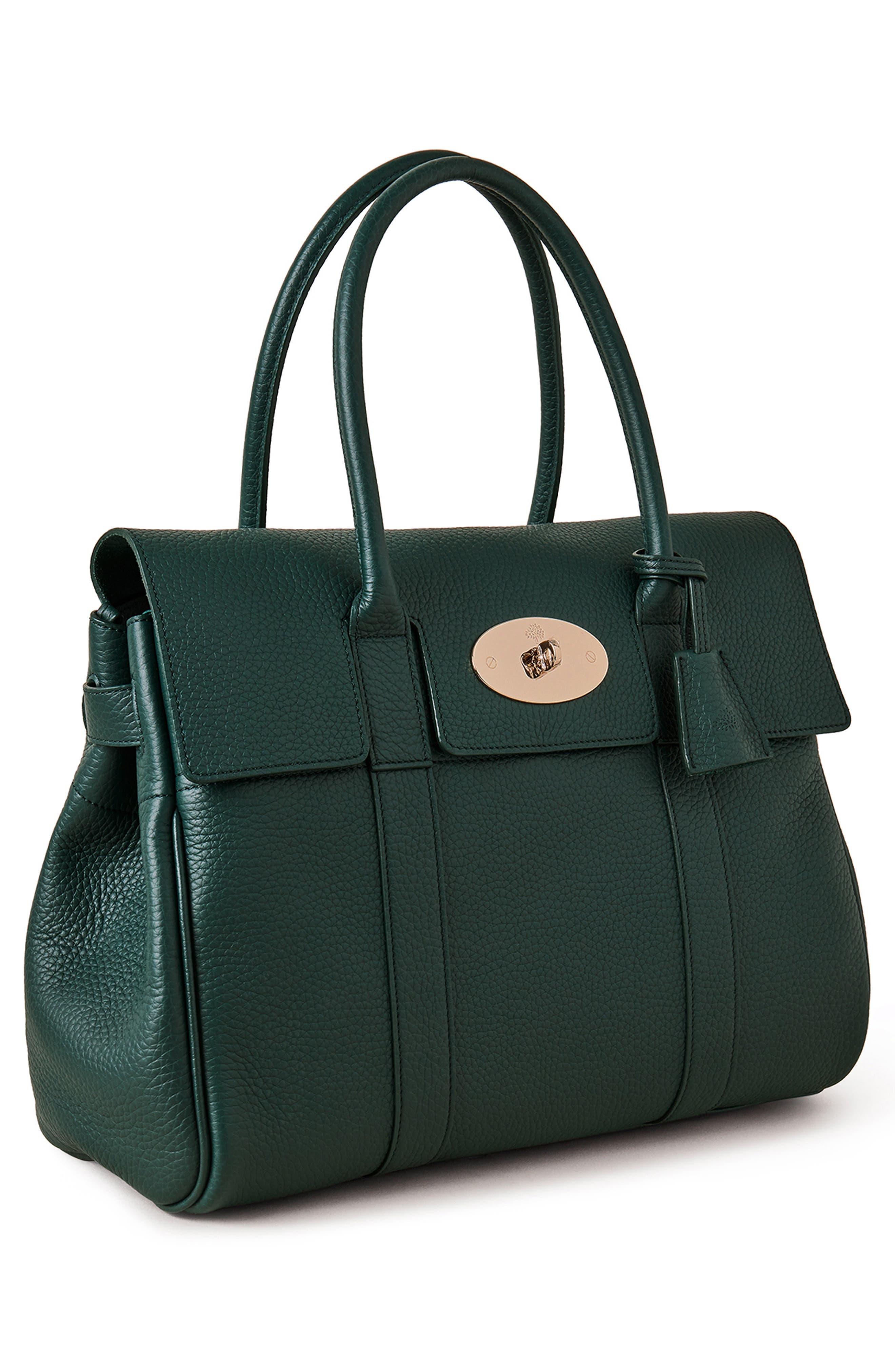 Bayswater Leather Satchel in  Green - 5