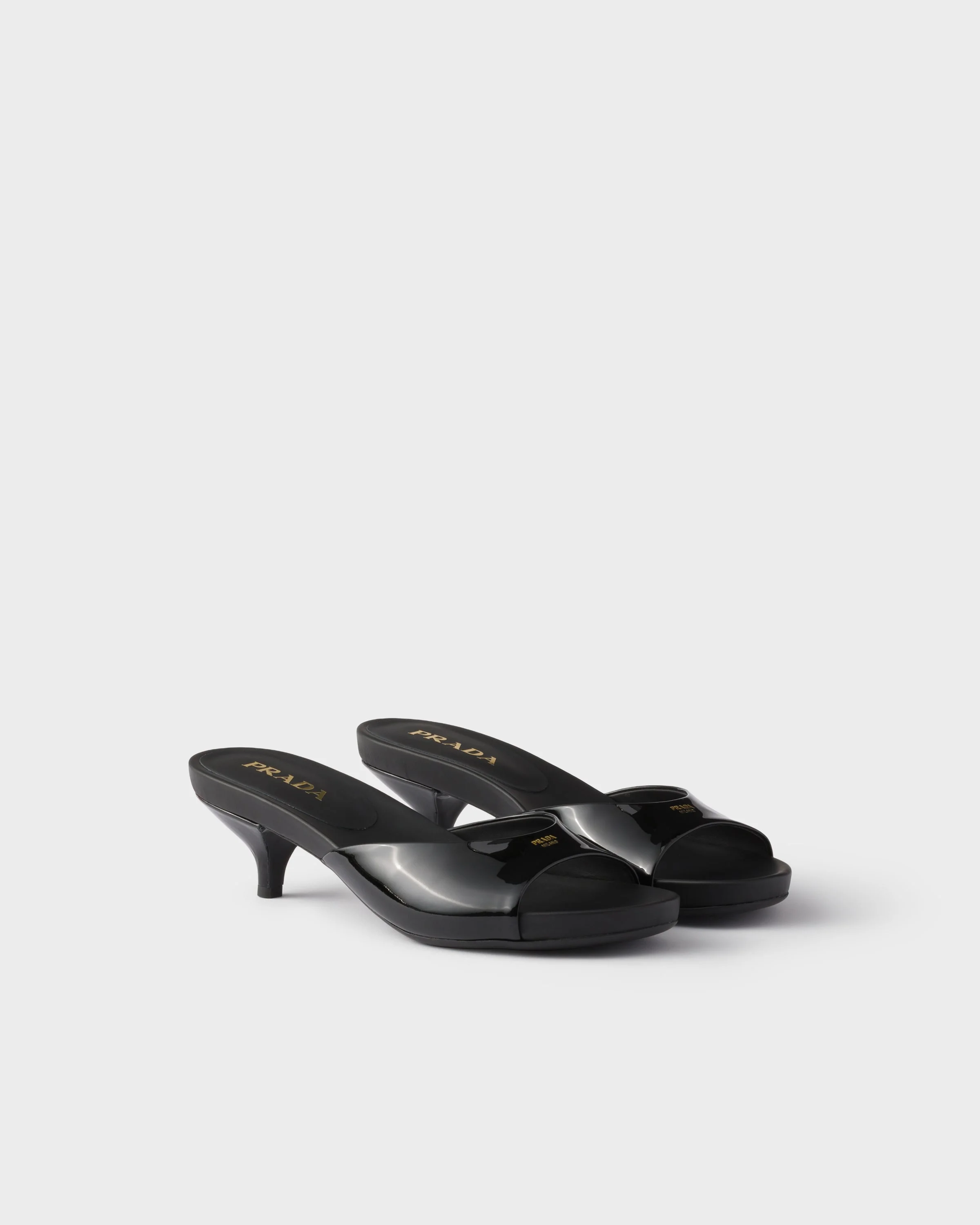 Patent leather kitten heel sandals - 1