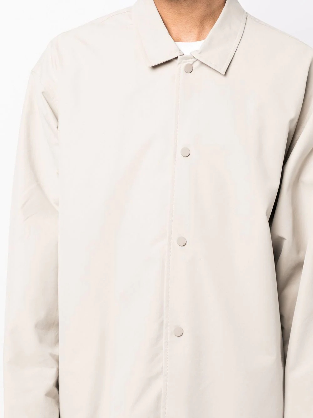 cotton-blend buttoned trench coat - 5