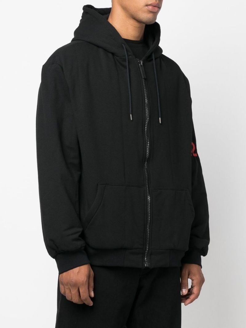 logo-print zipped hoodie - 3