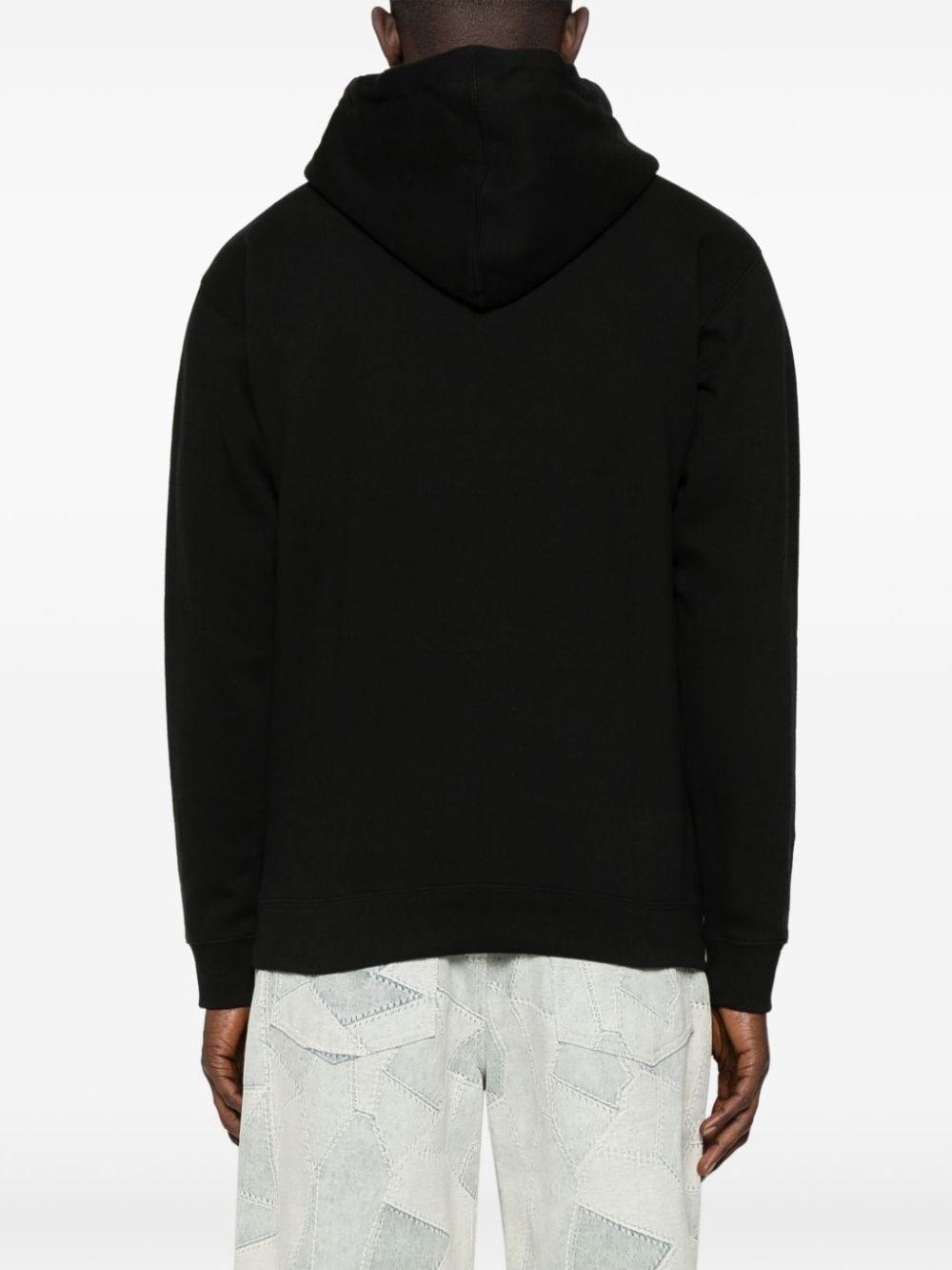 logo-print cotton hoodie - 4