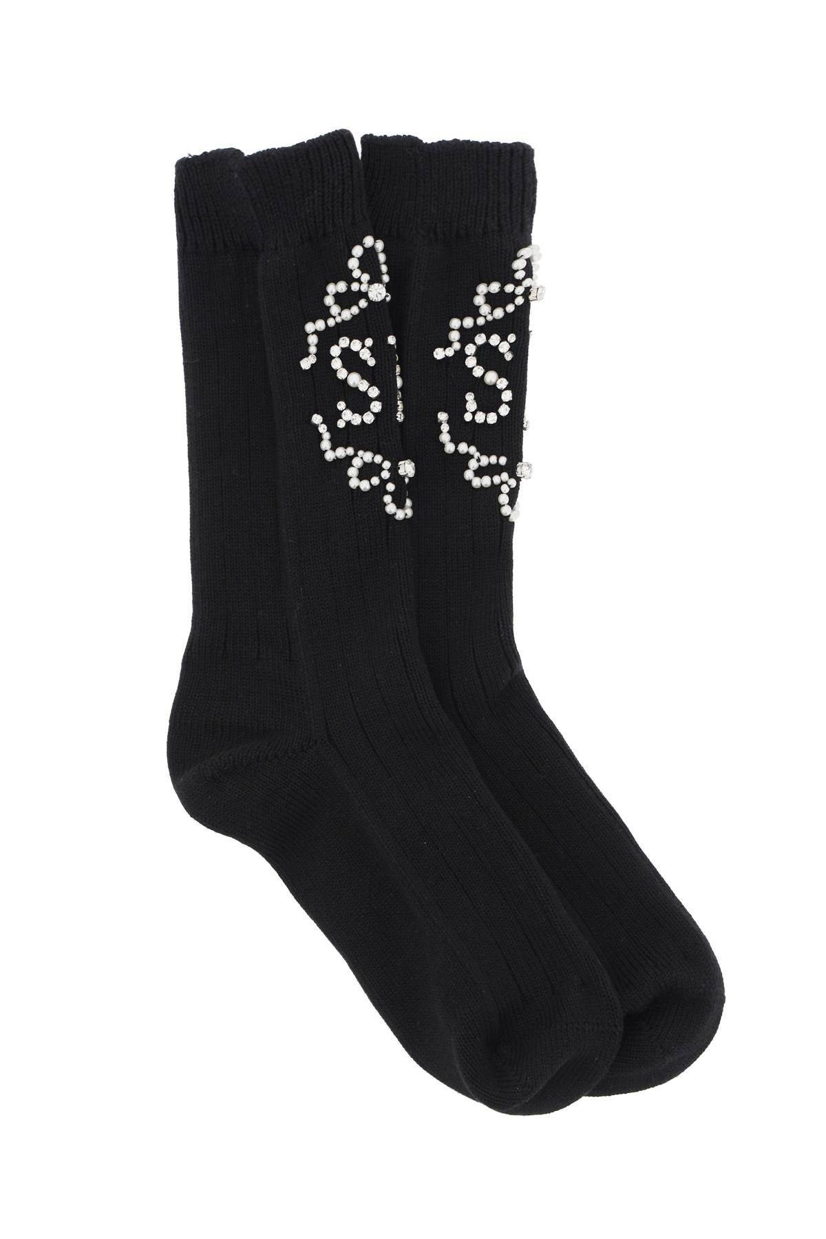 SR SOCKS WITH PEARLS AND CRYSTALS - 1